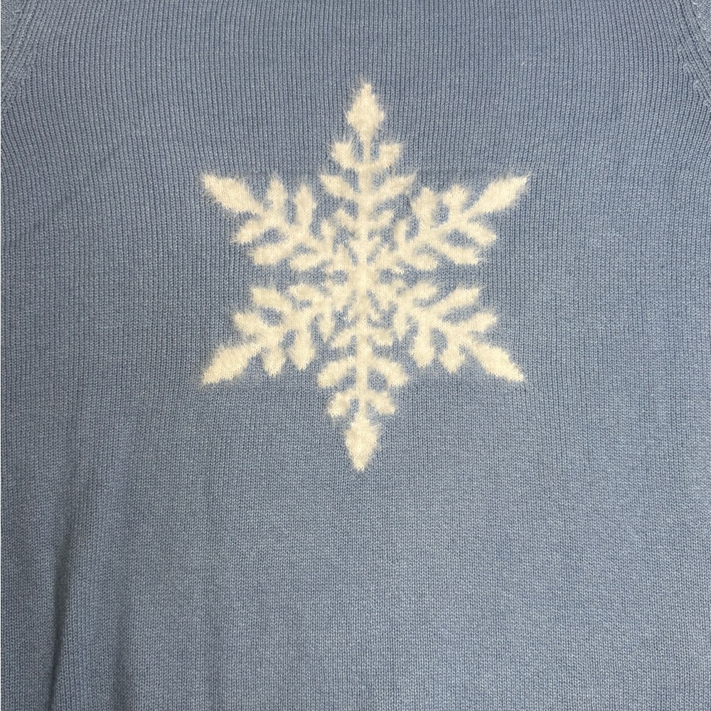 Soft Surroundings Draya Blue Eyelash Snowflake Knit Crew Pullover Sweater 2x - Picture 7 of 9
